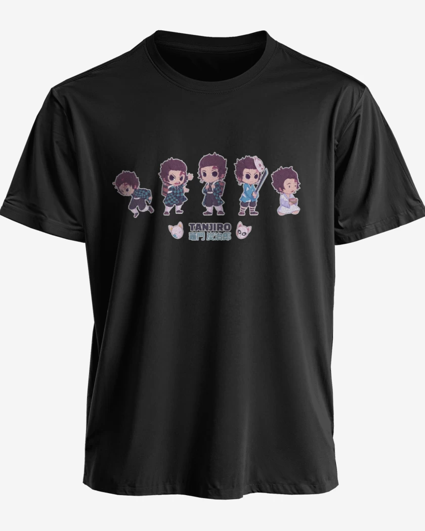 Polera premium Negro de Chibi Tanjiro