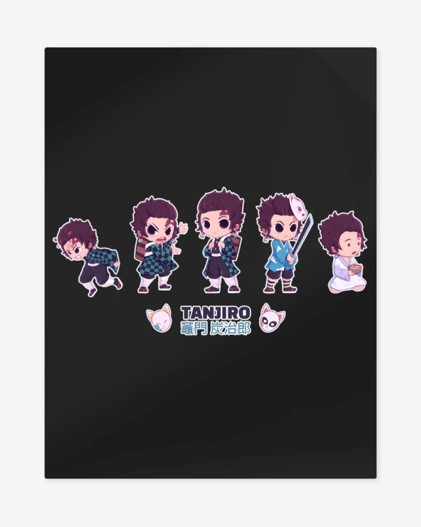 Print metalico Negro de Chibi Tanjiro