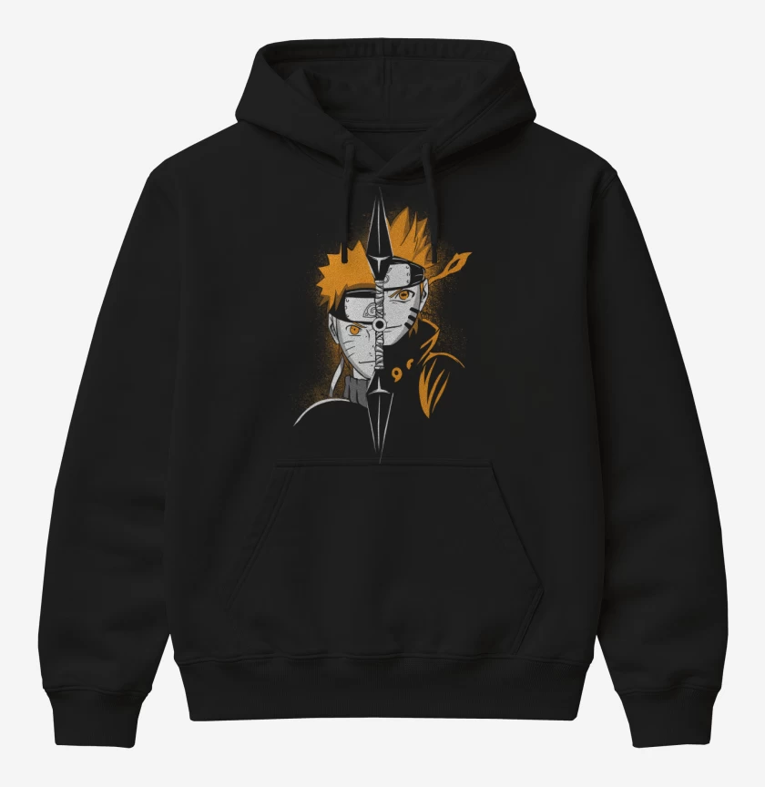 Poleron Canguro básico Negro de Naruto Shinobi