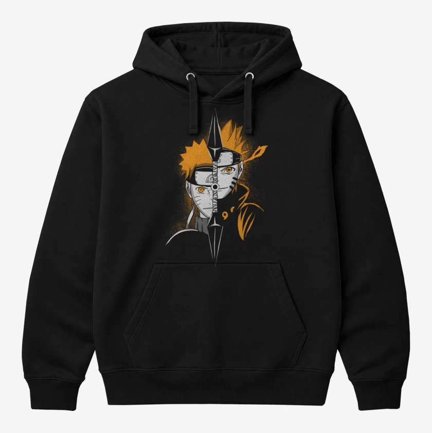 Polerón Canguro Negro de Naruto Shinobi