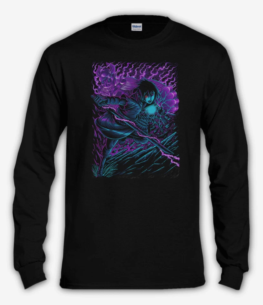 Polera manga larga Negro de Sasuke x Susanoo