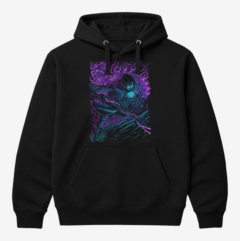 Polerón Canguro Negro de Sasuke x Susanoo