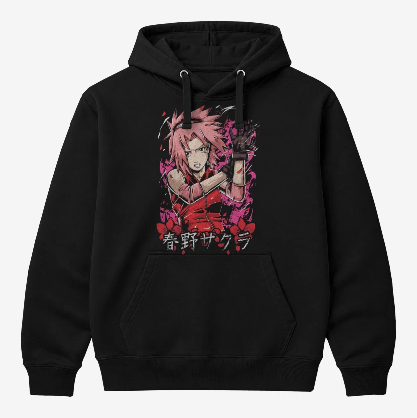 Polerón Canguro Negro de Sakura Haruno