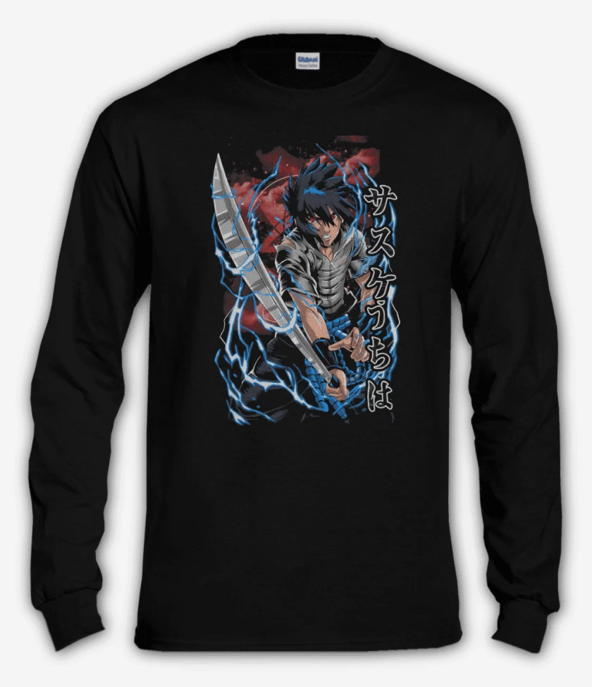 Polera manga larga Negro de Uchiha Sasuke