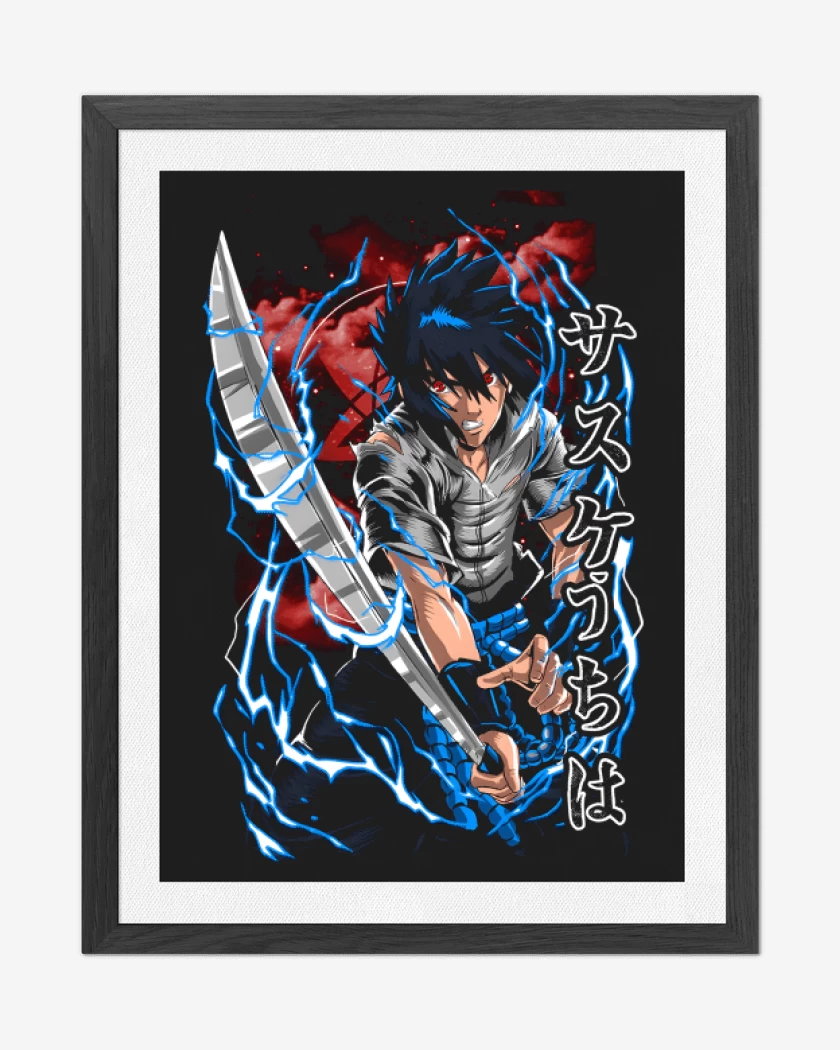 Cuadro decorativo Negro de Uchiha Sasuke