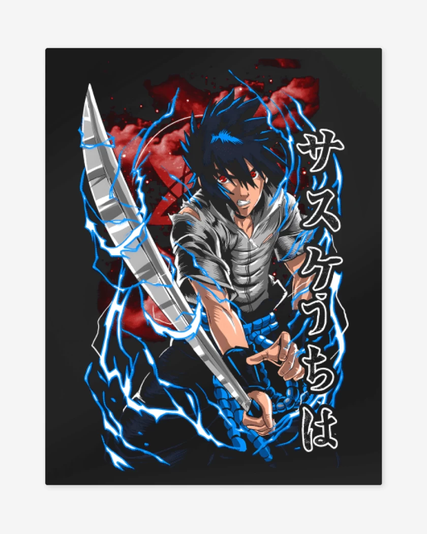 Print metalico Negro de Uchiha Sasuke