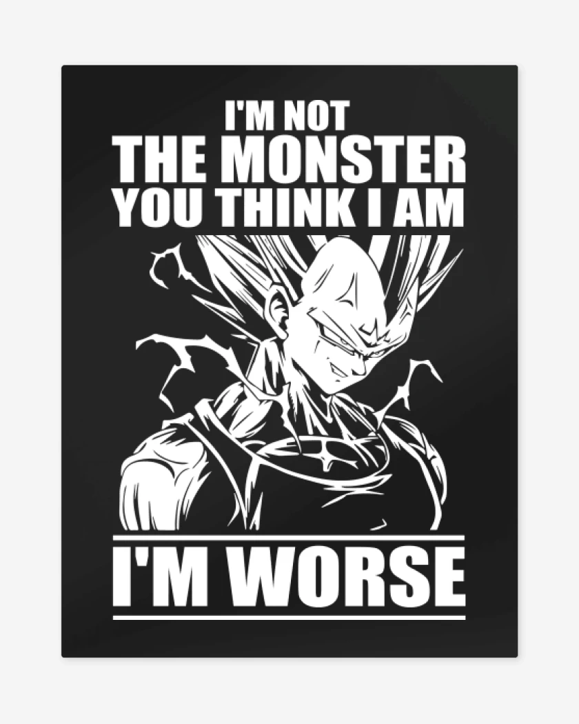 Print metalico Negro de Im not the monster