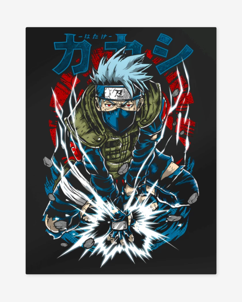 Print metalico Negro de Kakashi Hatake