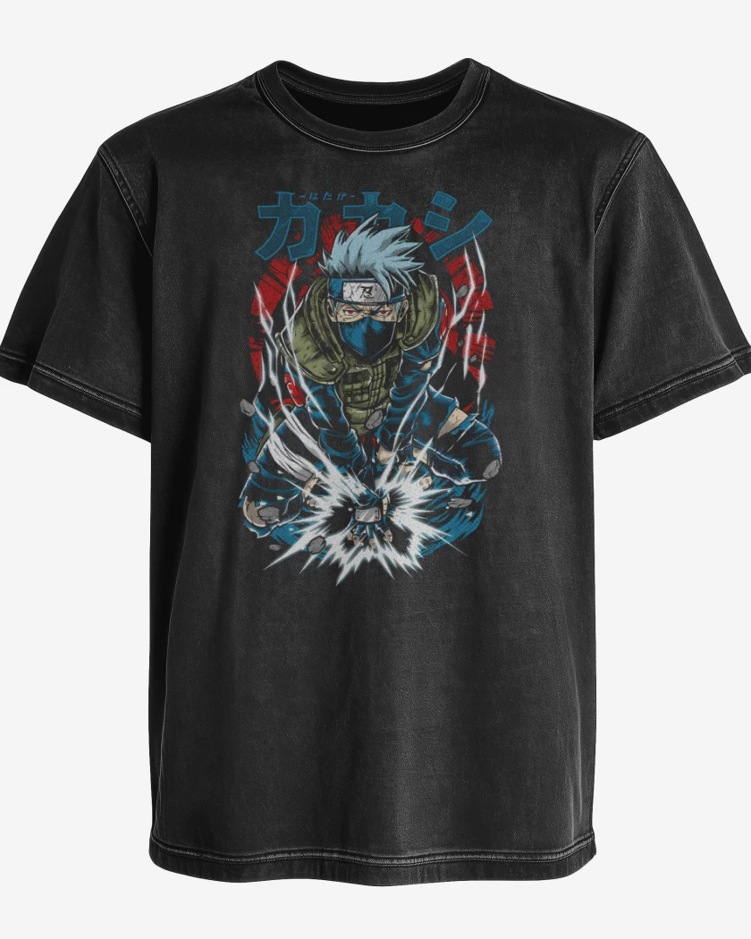 Polera desgastada Negro de Kakashi Hatake