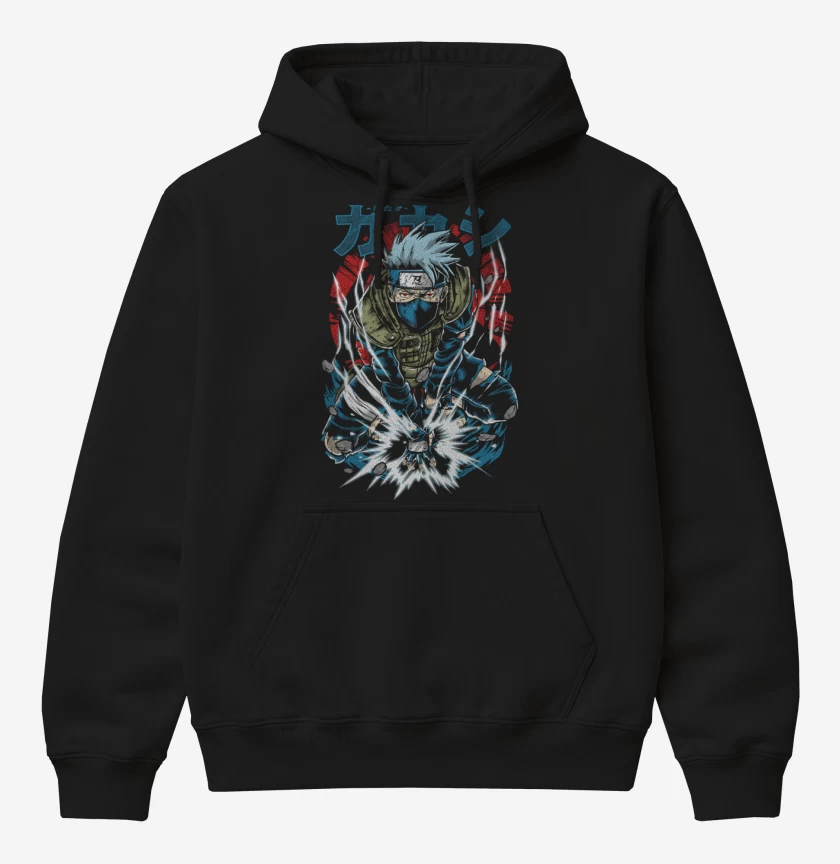 Poleron Canguro básico Negro de Kakashi Hatake