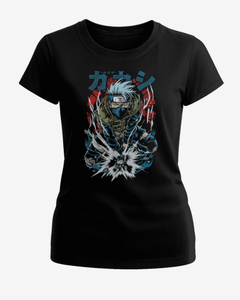 Polera de Mujer Negro de Kakashi Hatake
