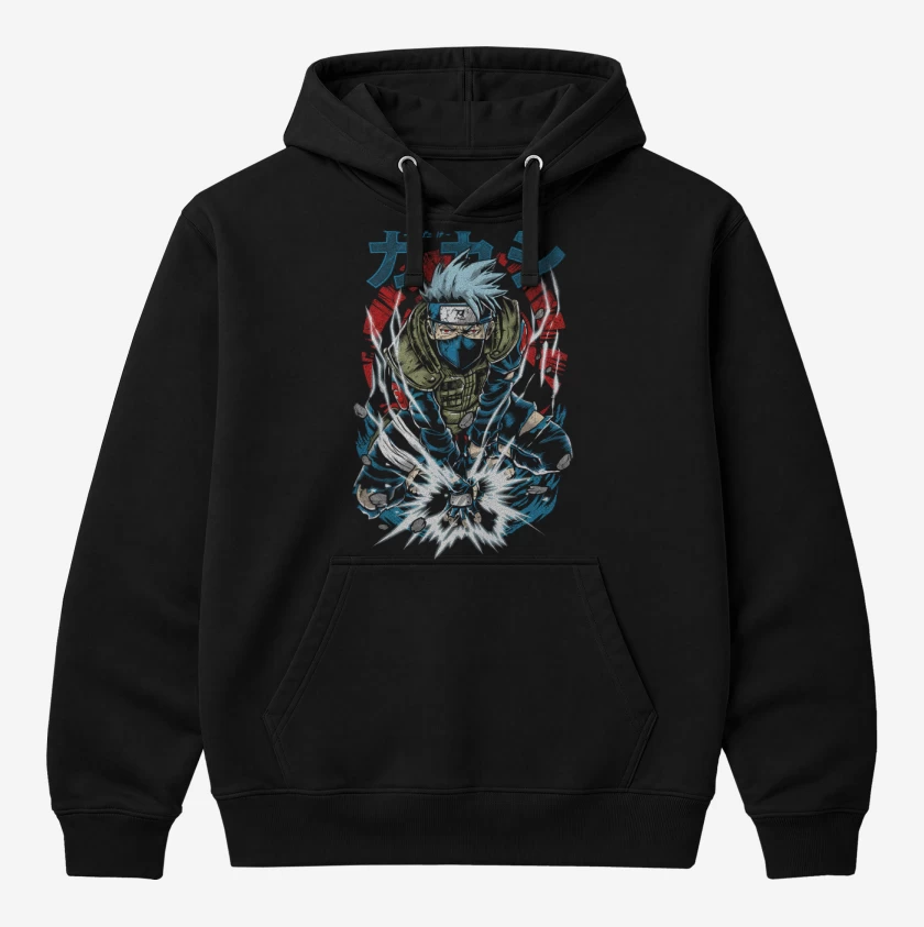 Polerón Canguro Negro de Kakashi Hatake