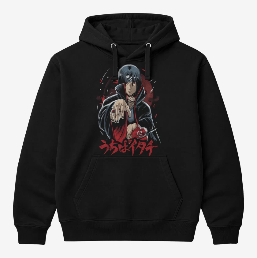 Polerón Canguro Negro de Uchiha Itachi