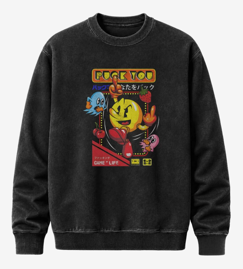 Poleron Polo Acid Wash Negro de Puck You 