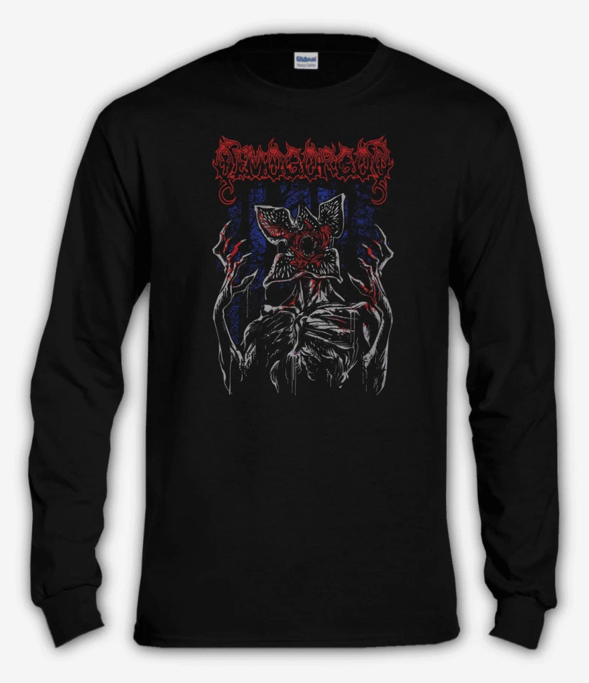 Polera manga larga Negro de Demogorgon