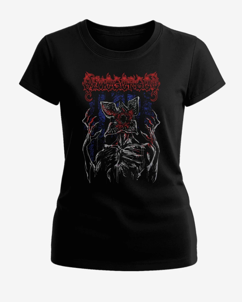 Polera de Mujer Negro de Demogorgon