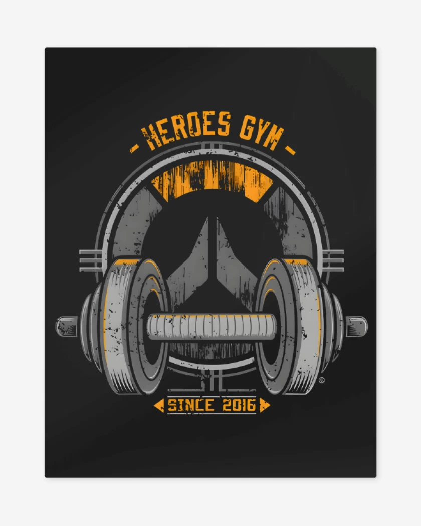 Print metalico Negro de Heroes Gym