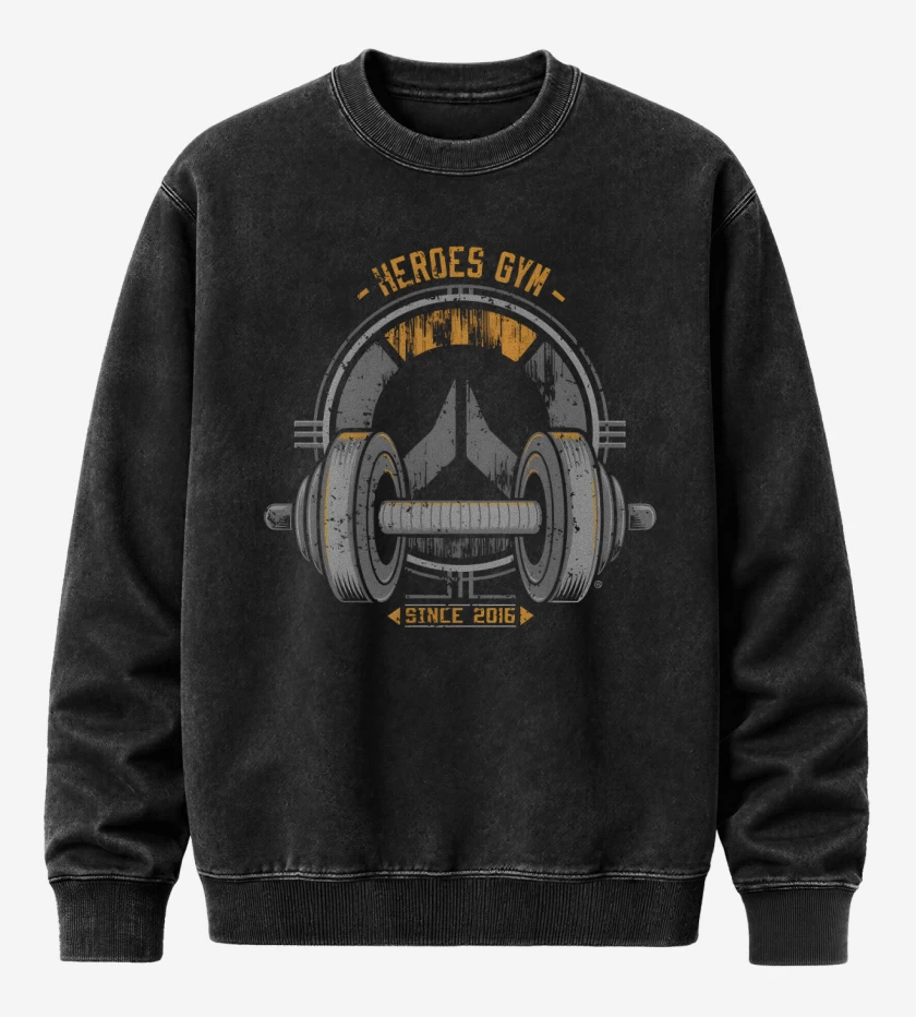 Poleron Polo Acid Wash Negro de Heroes Gym