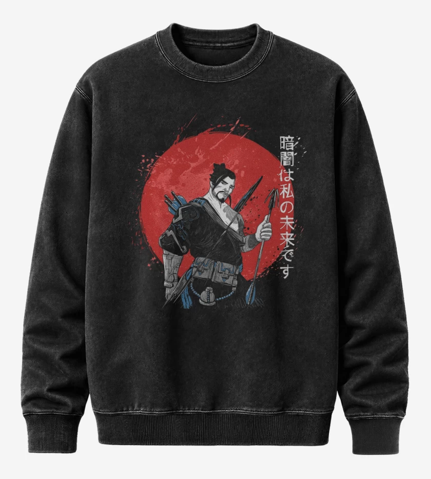 Poleron Polo Acid Wash Negro de Hanzo 2