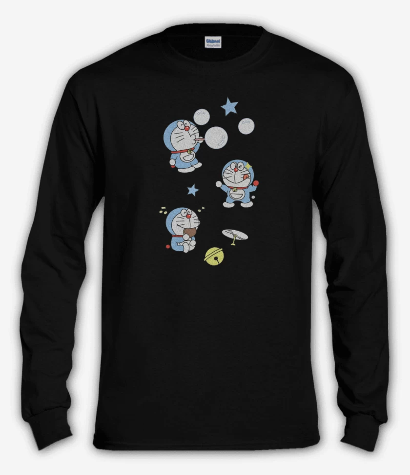 Polera manga larga Negro de Doraemon