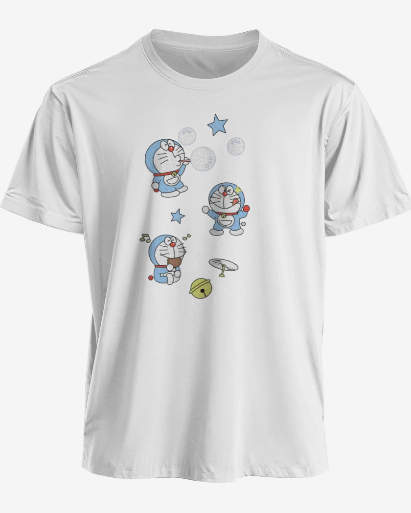 Polera premium Blanco de Doraemon