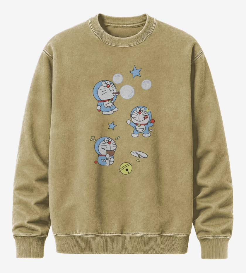 Poleron Polo Acid Wash Beige de Doraemon