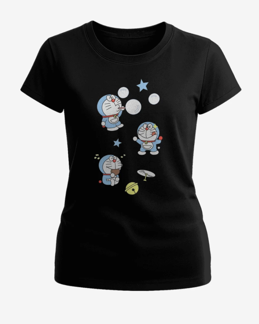 Polera de Mujer Negro de Doraemon