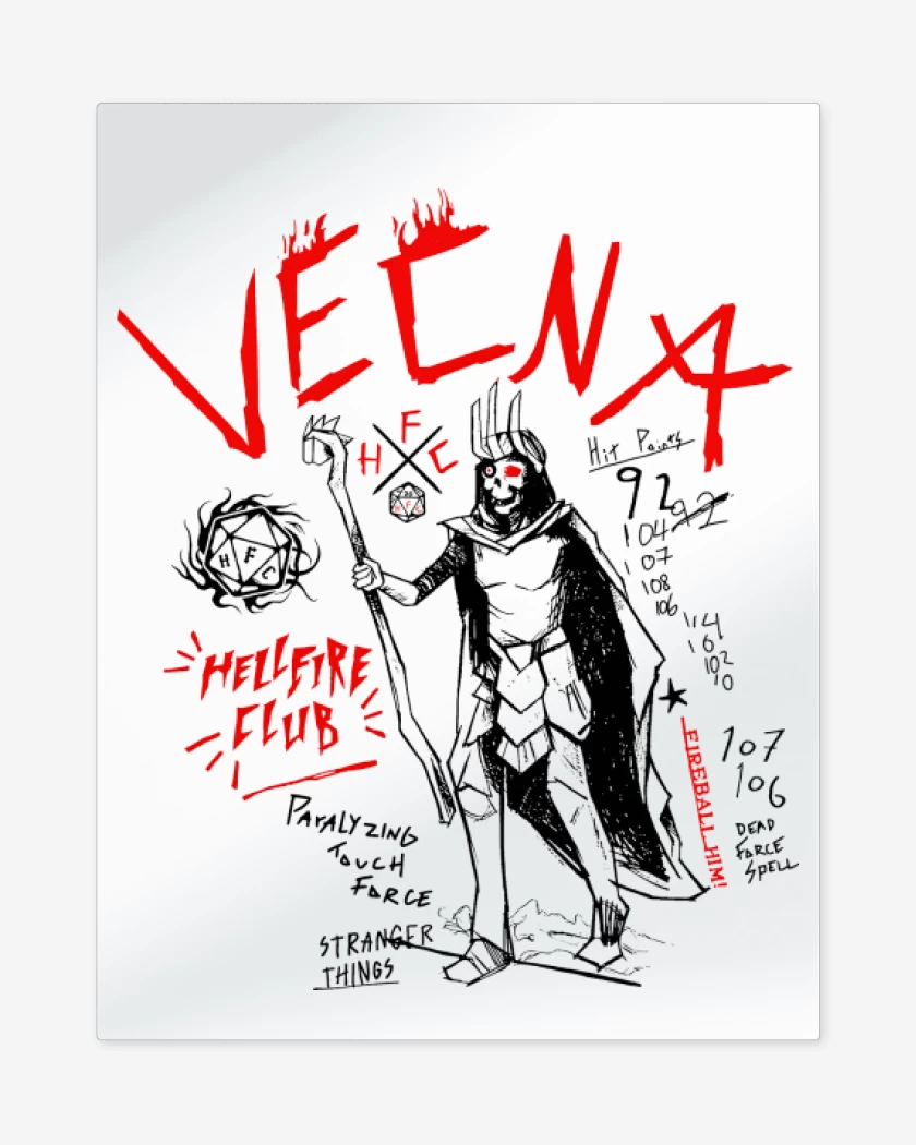 Print metalico Blanco de Vecna RPG