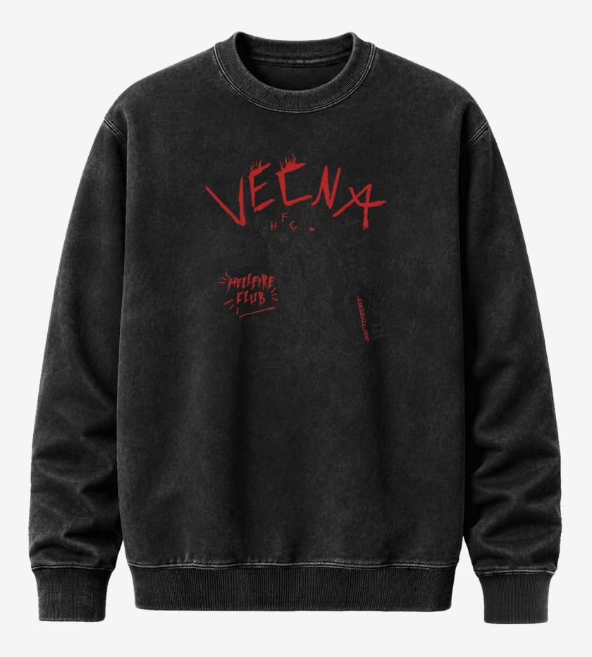 Poleron Polo Acid Wash Negro de Vecna RPG