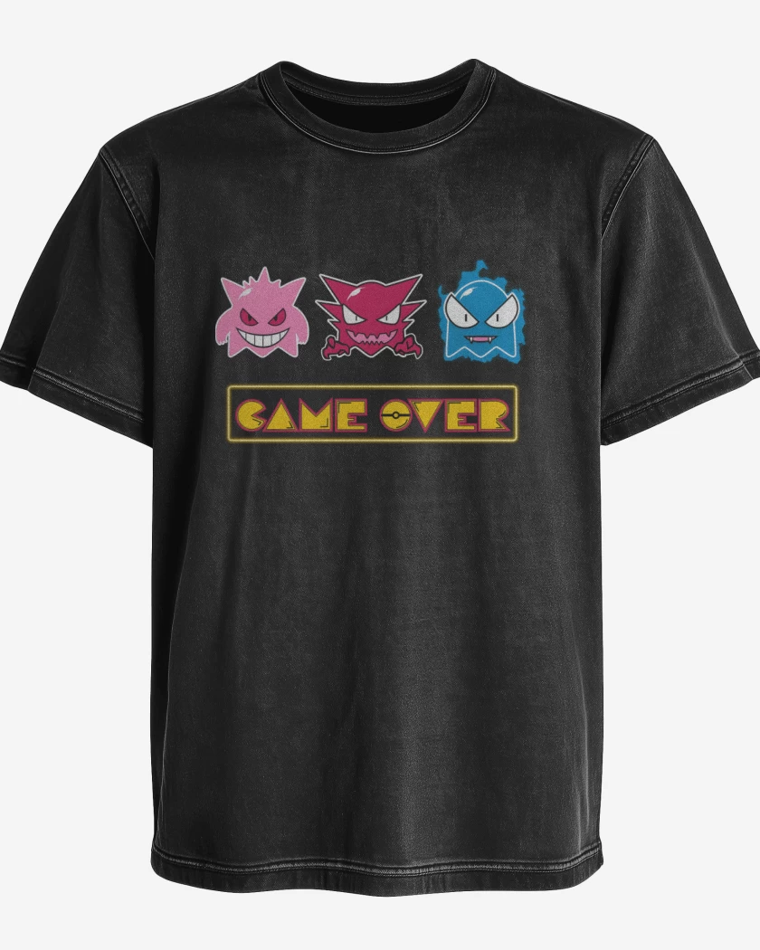 Polera desgastada Negro de Ghost Over