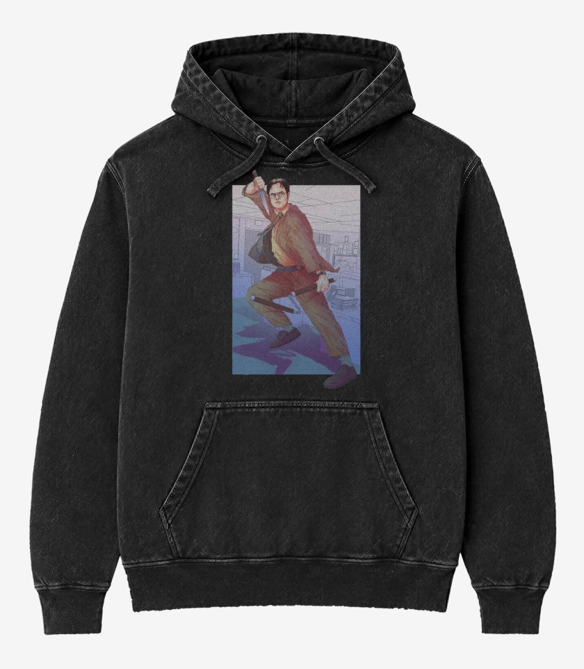 Poleron Canguro Acid Wash Negro de Perfect Crime