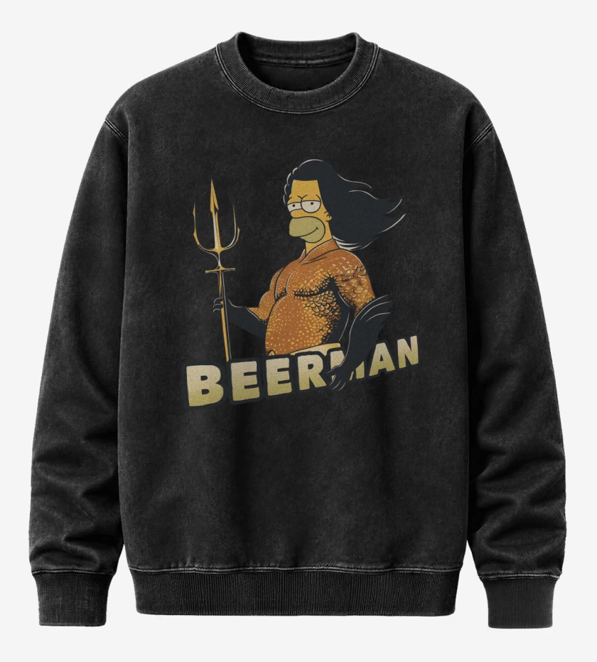 Poleron Polo Acid Wash Negro de Beerman