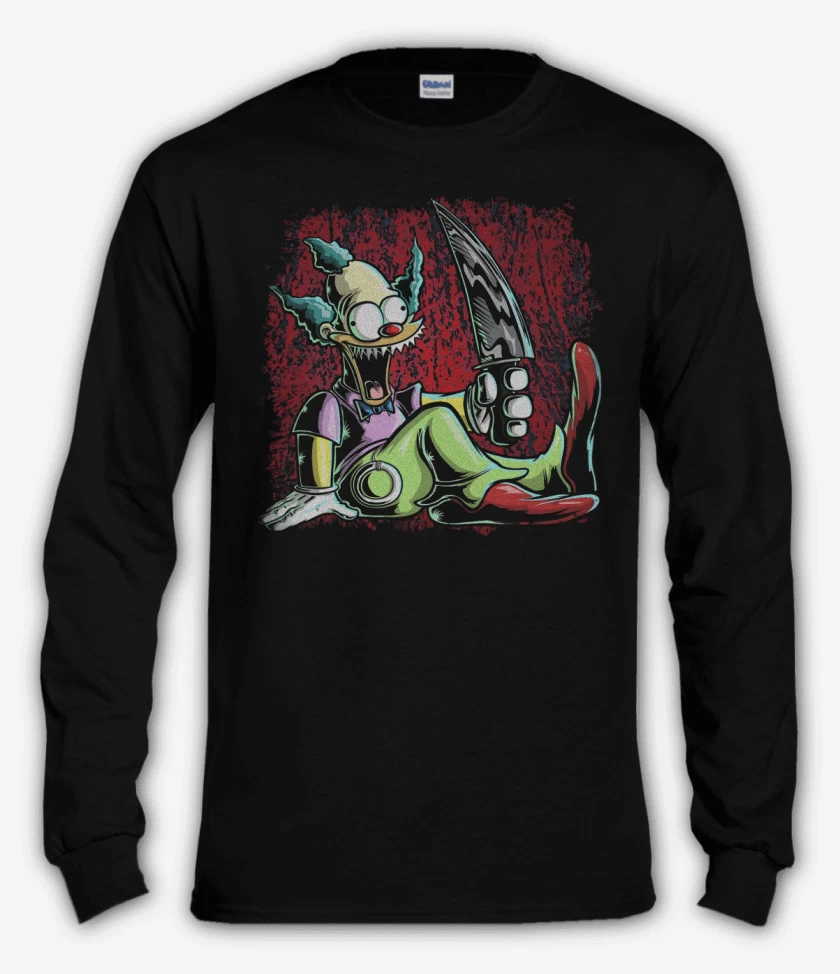 Polera manga larga Negro de Muñeco Krusty