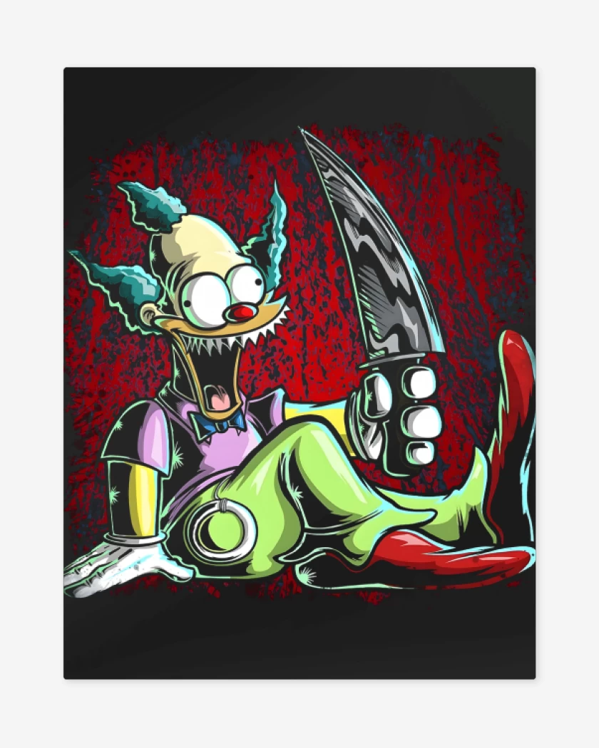 Print metalico Negro de Muñeco Krusty