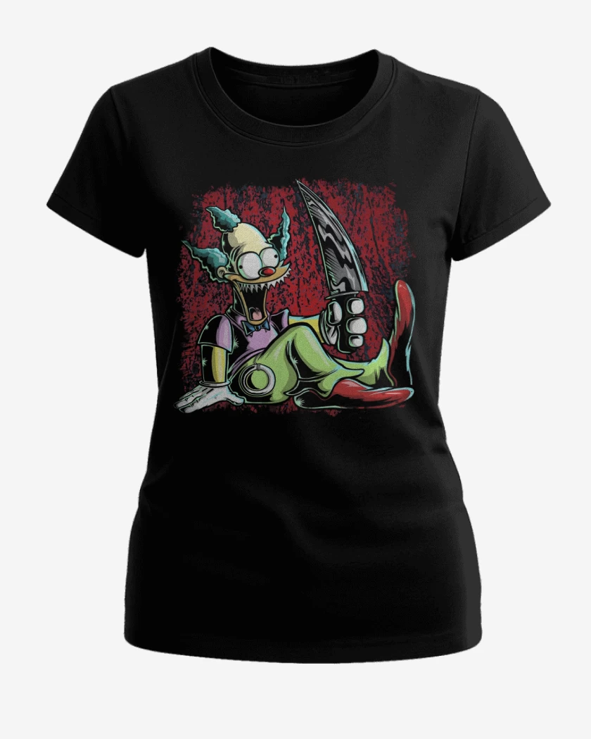 Polera de Mujer Negro de Muñeco Krusty