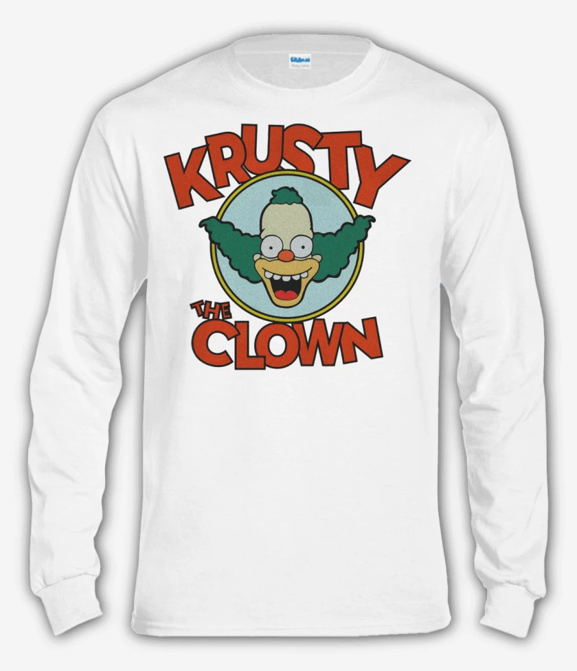 Polera manga larga Blanco de Krusty el Payaso