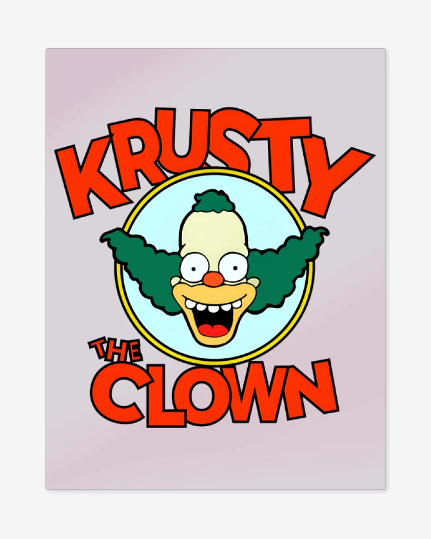 Print metalico Rosa Pastel de Krusty el Payaso