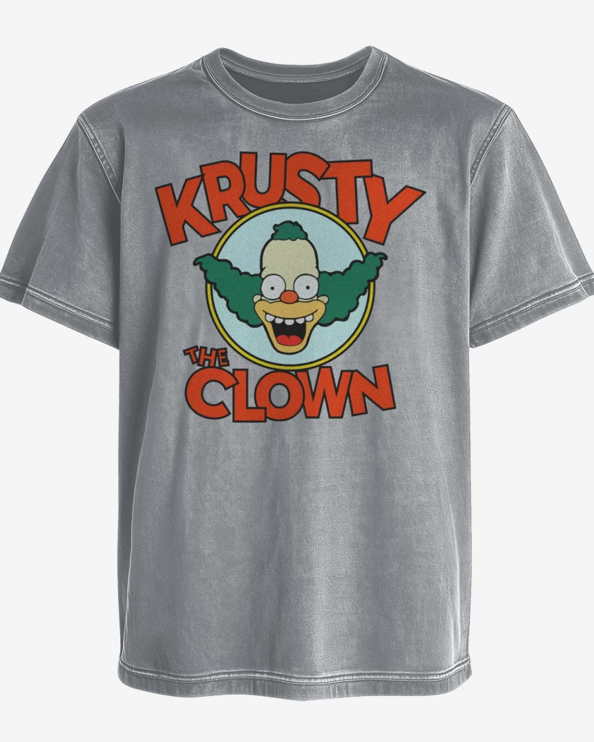 Polera desgastada Gris Melange de Krusty el Payaso