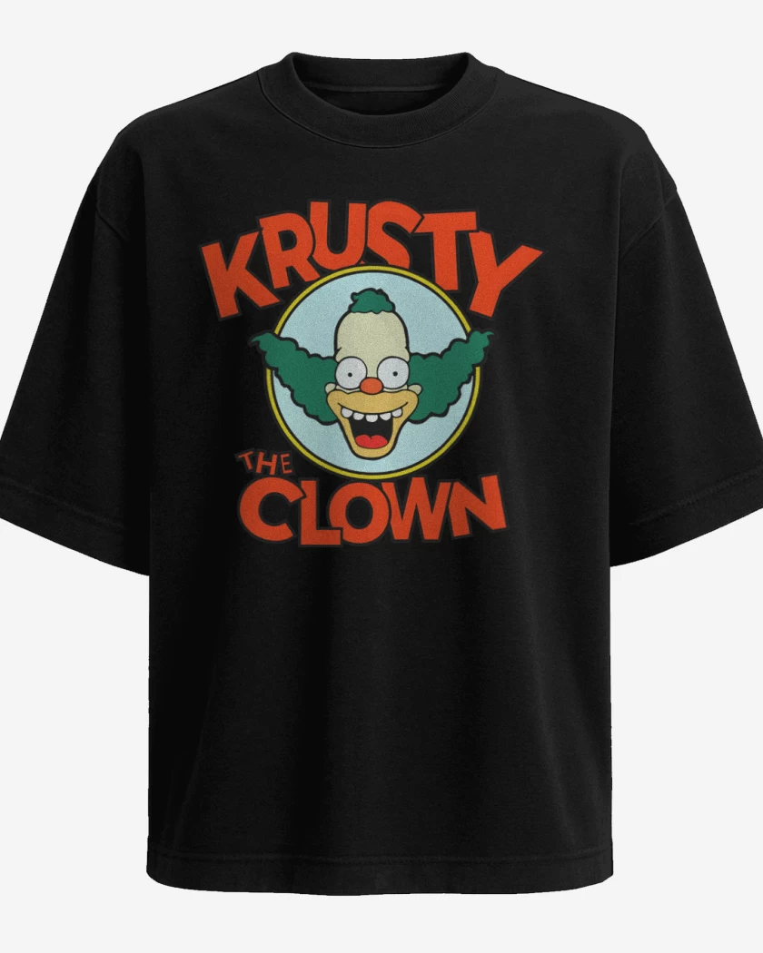 Polera Oversize Negro de Krusty el Payaso
