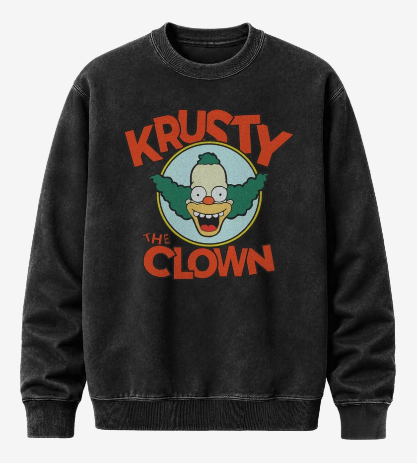 Poleron Polo Acid Wash Negro de Krusty el Payaso