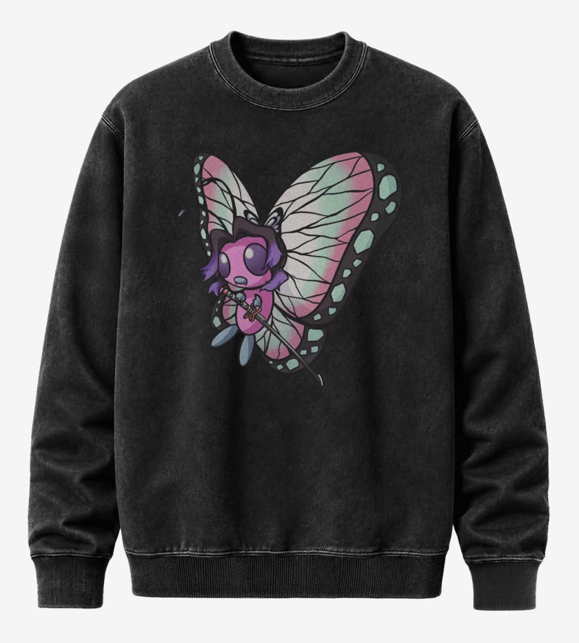 Poleron Polo Acid Wash Negro de Butterkocho
