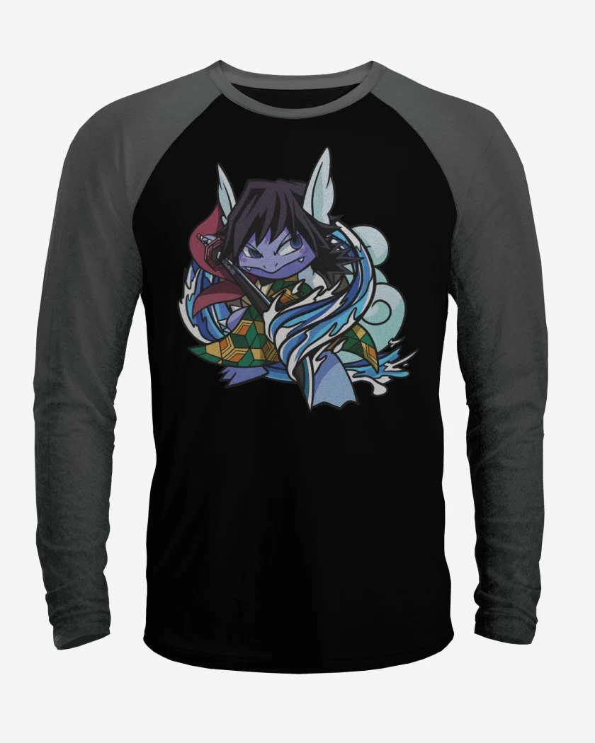Polera Raglan Negro / Negro Heather de Tortlemioka