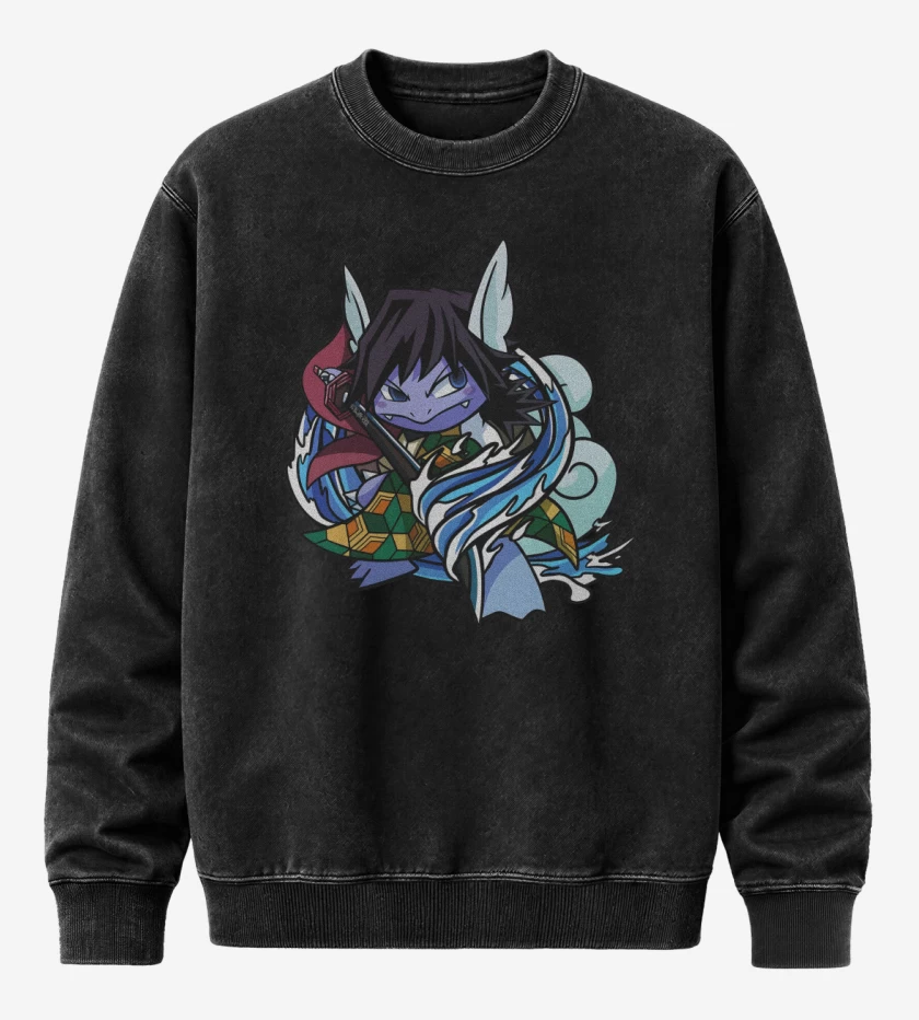 Poleron Polo Acid Wash Negro de Tortlemioka