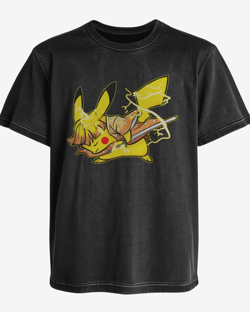 Polera desgastada Negro de Zenitchu