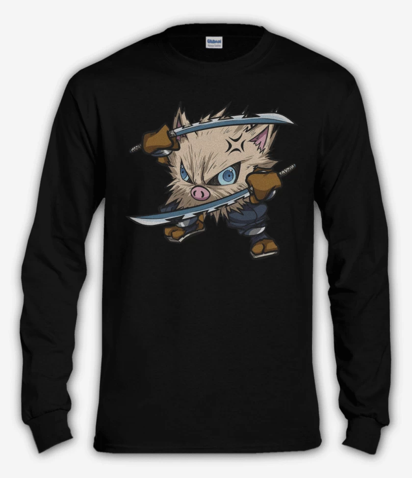 Polera manga larga Negro de Primesuke