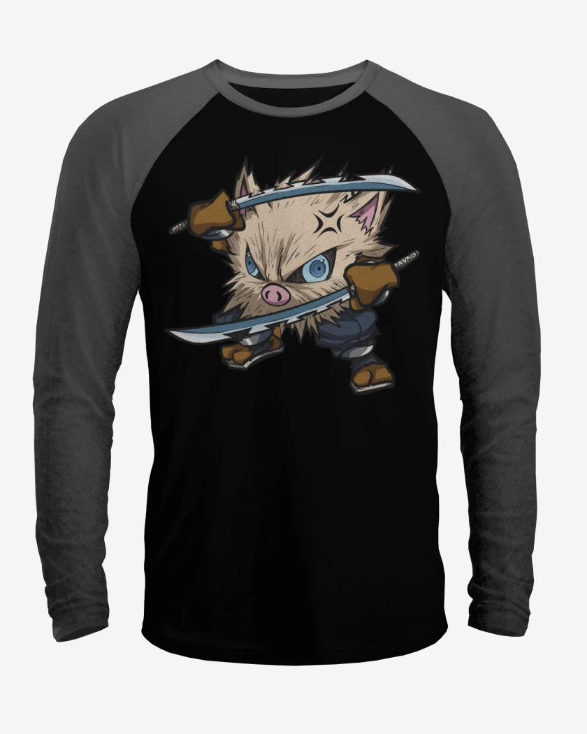 Polera Raglan Negro / Negro Heather de Primesuke
