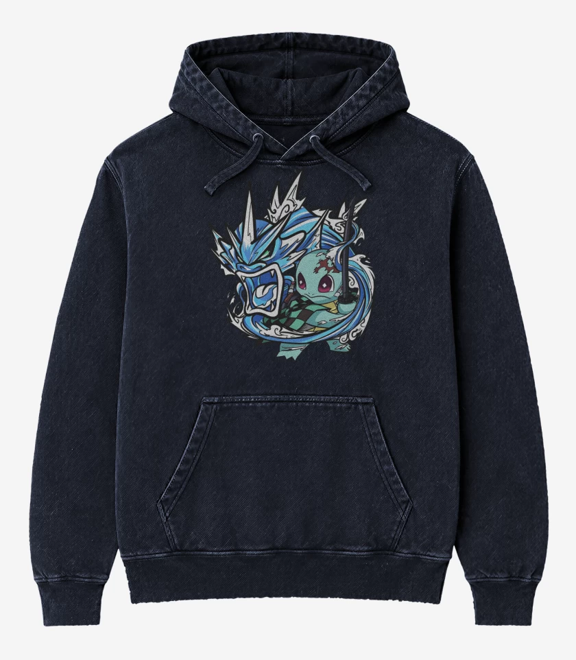 Poleron Canguro Acid Wash Azul Marino de Squirtjiro