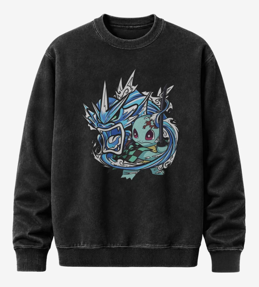 Poleron Polo Acid Wash Negro de Squirtjiro