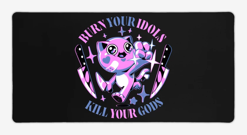 Mouse pad Gamer Negro de Quema tus Ídolos