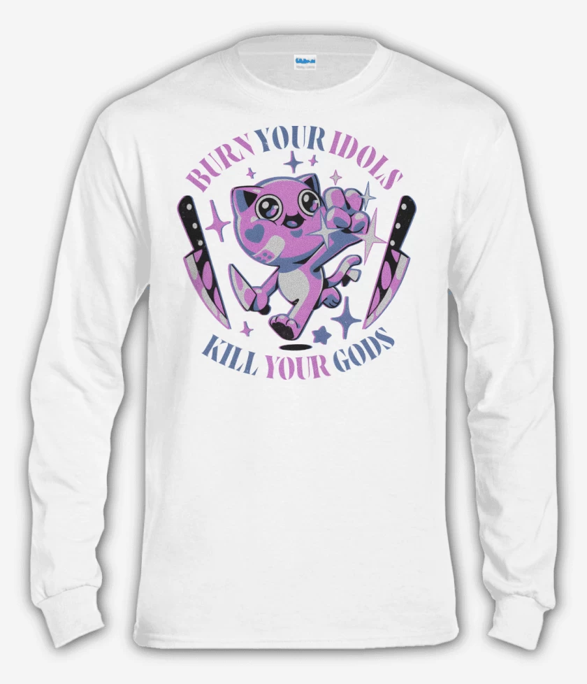 Polera manga larga Blanco de Quema tus Ídolos